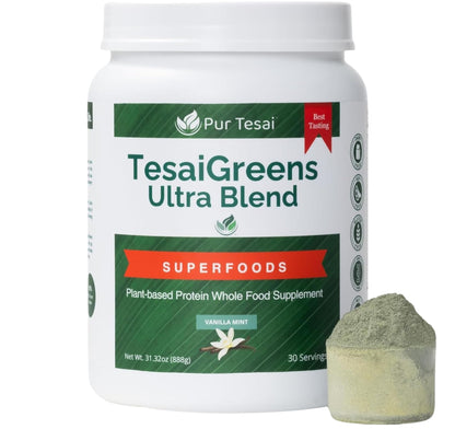 Pur Tesai TesaiGreens Ultra Blend Superfood Powder – Plant-Based Nutrition, 16g Protein, 7B Probiotics