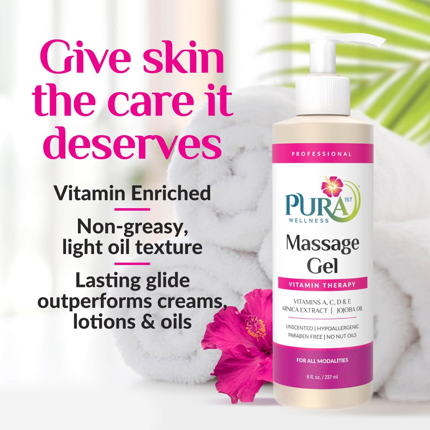 PURA 1st Wellness Massage Gel 8oz – Hypoallergenic Deep Tissue Relief