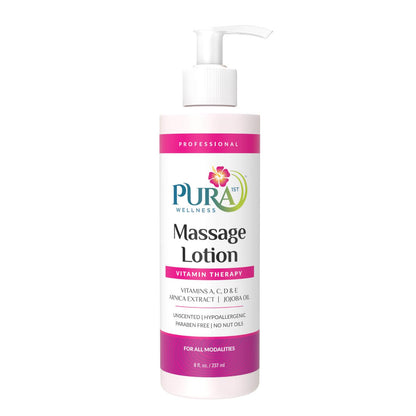 PURA 1st Wellness Massage Lotion - Unscented 8oz for Physical Therapy