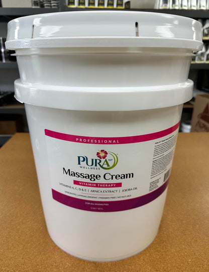 PURA 1st Wellness Vitamin Therapy Massage Cream - Unscented, 128oz, Professional Massage Cream for Physical Therapy