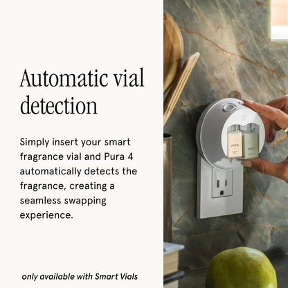 Pura Smart Home Fragrance Device Starter Set – Pura 4 with Milk & Cotton Refills