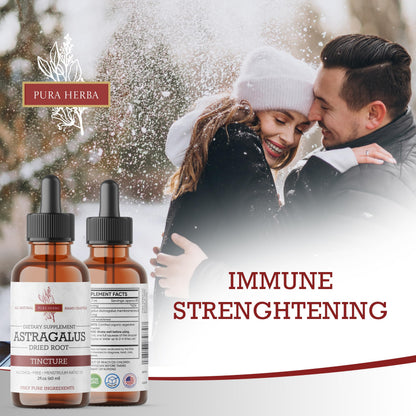 Pura Herba Organic Astragalus Tincture - Premium Immune Support | Alcohol-Free, Sugar-Free, Vegan | Made in USA | 2 Fl Oz
