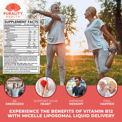 Purality Health Micelle Liposomal Vitamin B12 2500 mcg | Vegan, Methylcobalamin