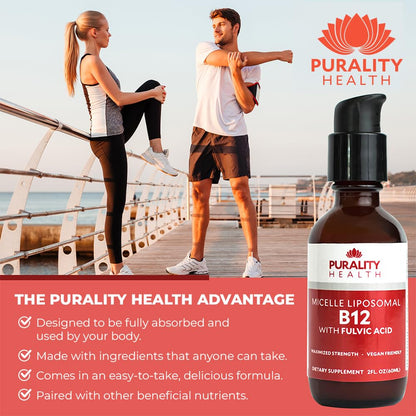 Purality Health Micelle Liposomal Vitamin B12 2500 mcg | Vegan, Methylcobalamin