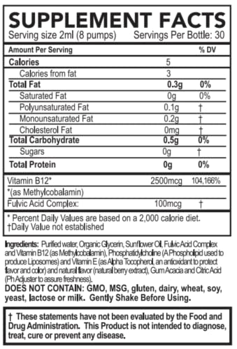 Purality Health Micelle Liposomal Vitamin B12 2500 mcg | Vegan, Methylcobalamin