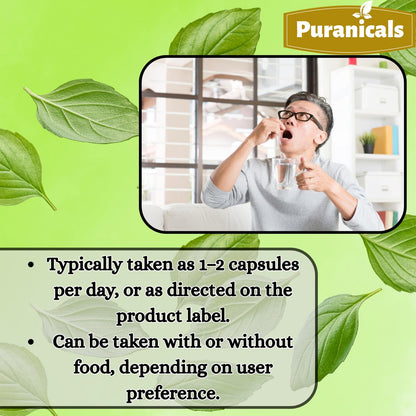 Puranicals Holy Basil Premium 320 Capsules – 600 mg per Serving | Non-GMO, Gluten-Free