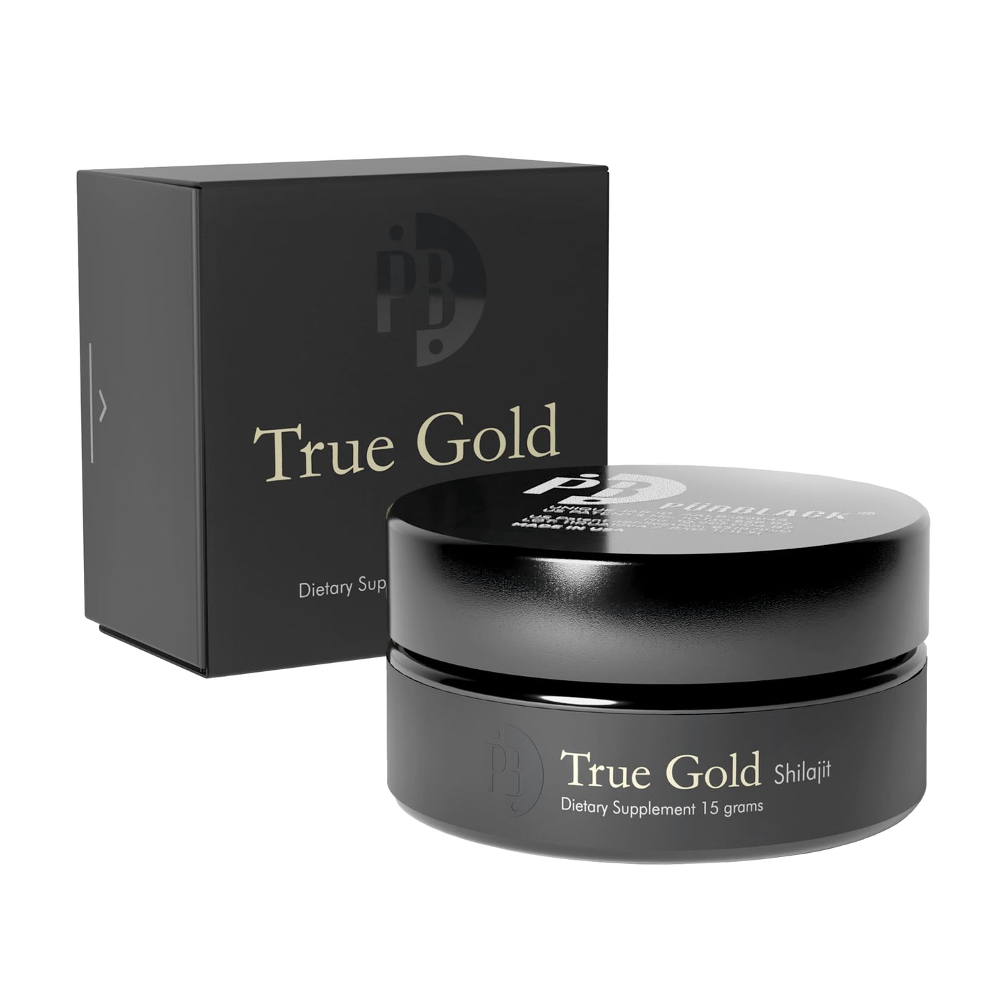 Pürblack Live Resin Pure Gold Shilajit – Organic, 80+ Minerals, USA Made | 30 Servings