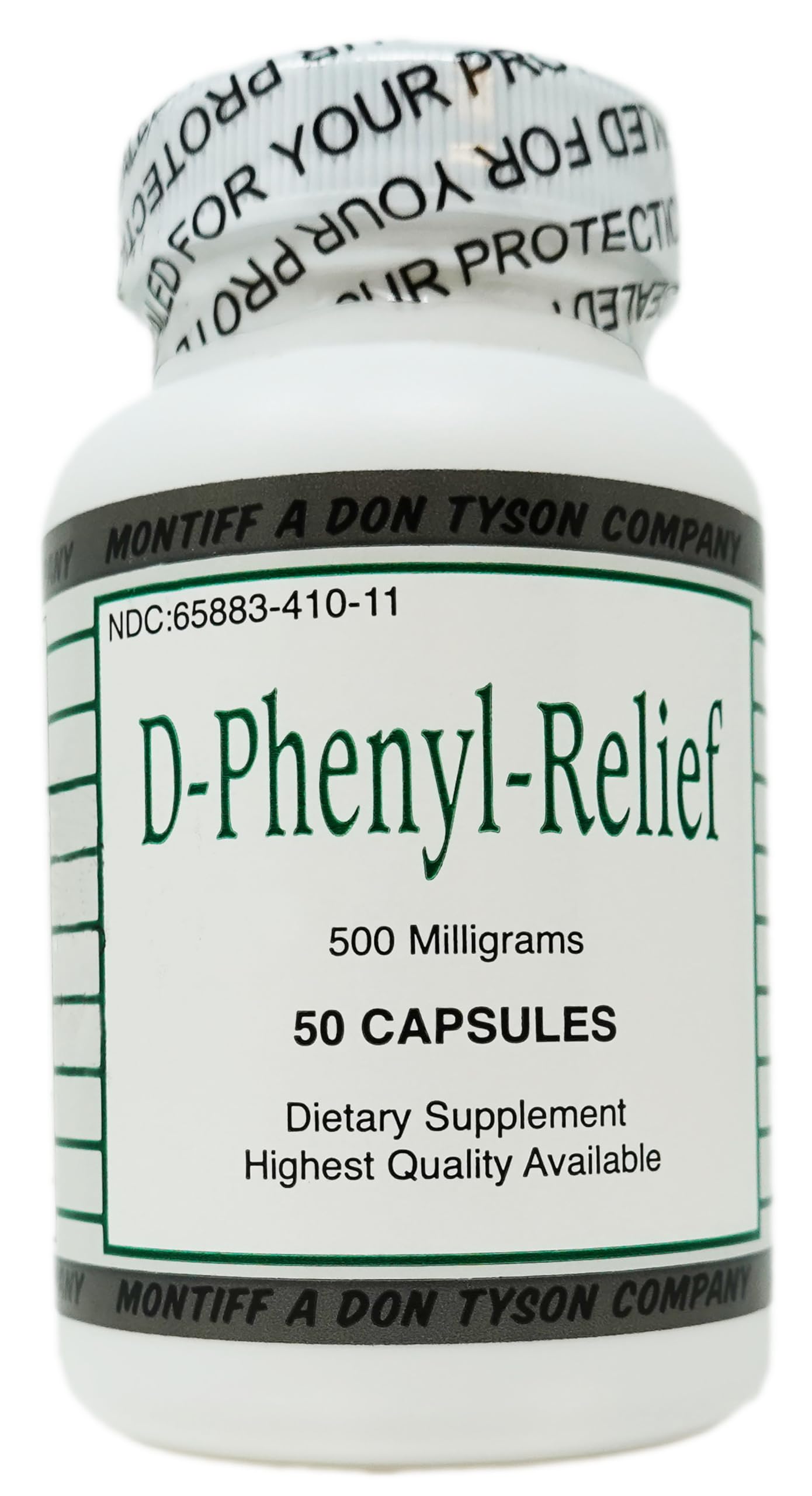 Pure D-Phenyl Relief 500 mg - 50 Capsules by Montiff
