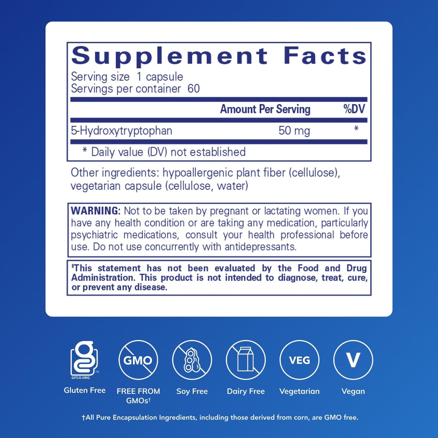 Pure Encapsulations 5-HTP 50 mg | 5-Hydroxytryptophan Supplement for Sleep, Mood & Appetite | 60 Capsules