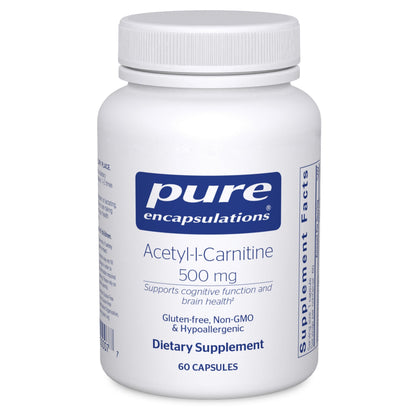 Pure Encapsulations Acetyl-L-Carnitine 500 mg | Memory & Focus Support | Gluten Free & Non-GMO | 60 Capsules