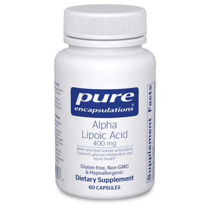 Pure Encapsulations Alpha Lipoic Acid 400 mg | 60 Capsules | Antioxidant Support, Nerve & Cardiovascular Health, Carbohydrate Metabolism