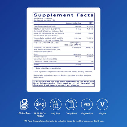 Pure Encapsulations B6 Complex – Supports Nervous System & Brain Health – Non-GMO, Gluten Free – 120 Capsules