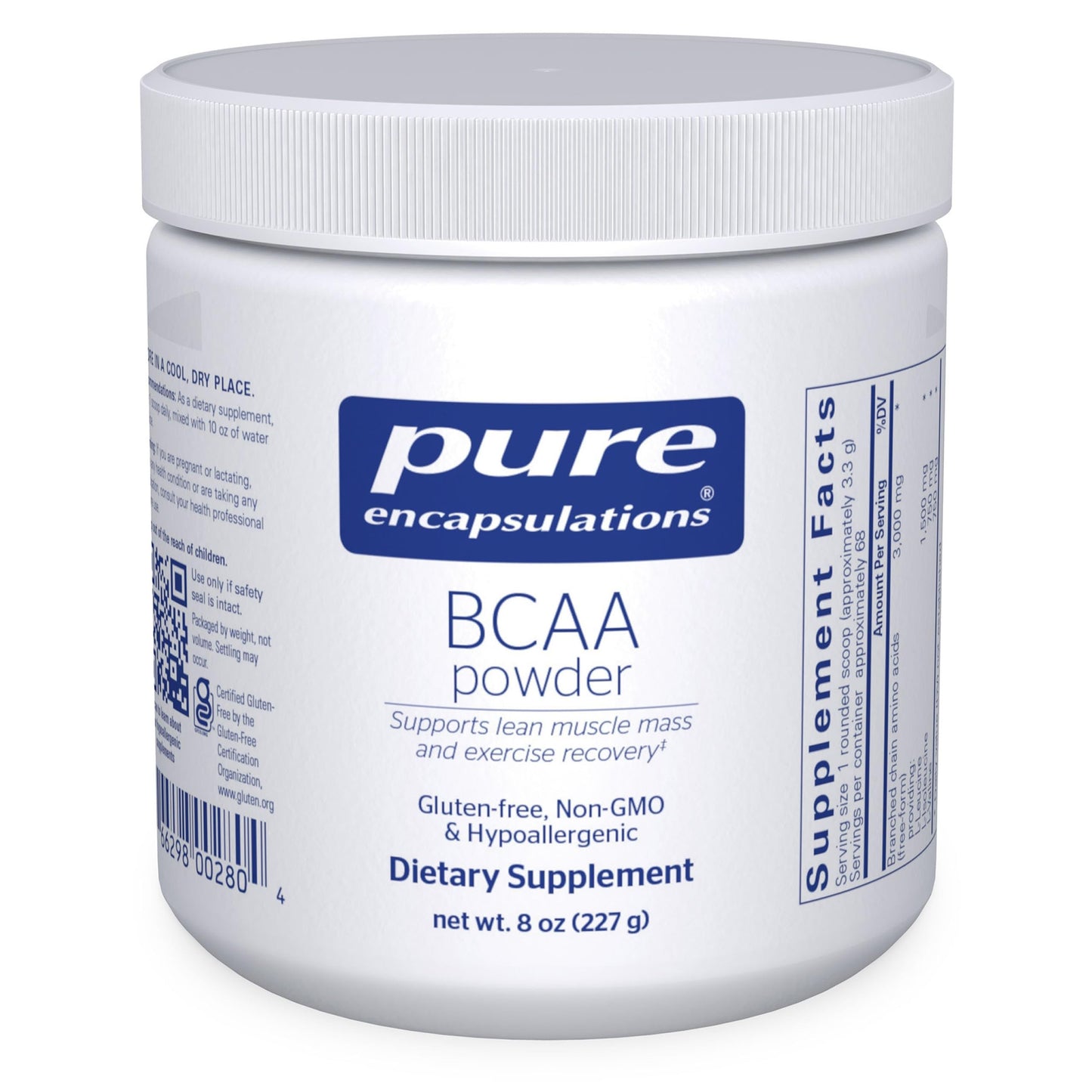 Pure Encapsulations BCAA Powder | Hypoallergenic Supplement to Support Muscle Function During Exercise | 8 Ounces