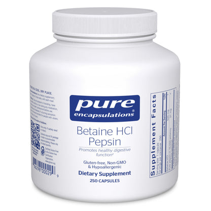 Pure Encapsulations Betaine HCl Pepsin – Digestive Enzymes for Digestion & Nutrient Absorption (250 Capsules)