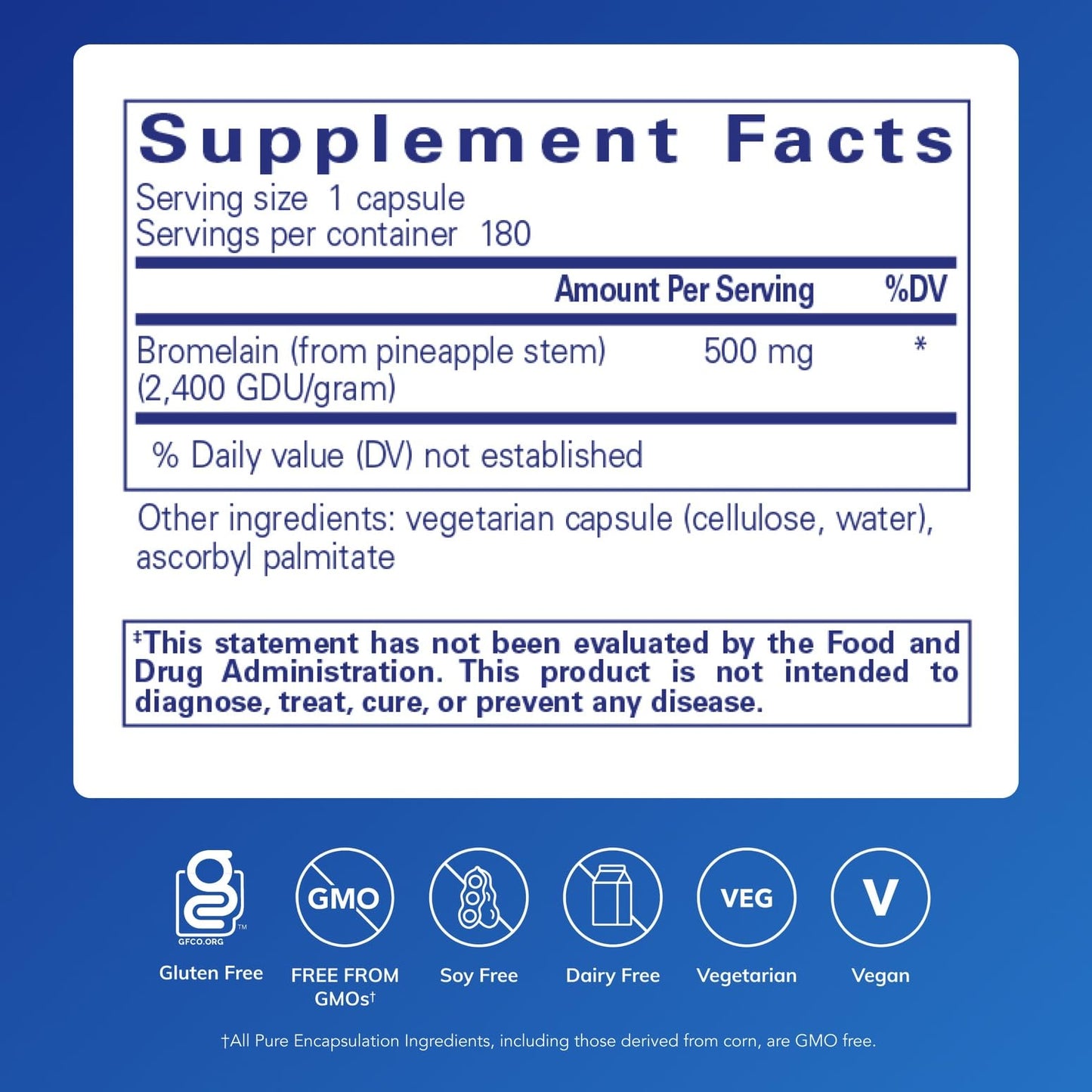 Pure Encapsulations Bromelain 2400 500 mg – Digestive & Joint Support, Vegan, 180 Capsules