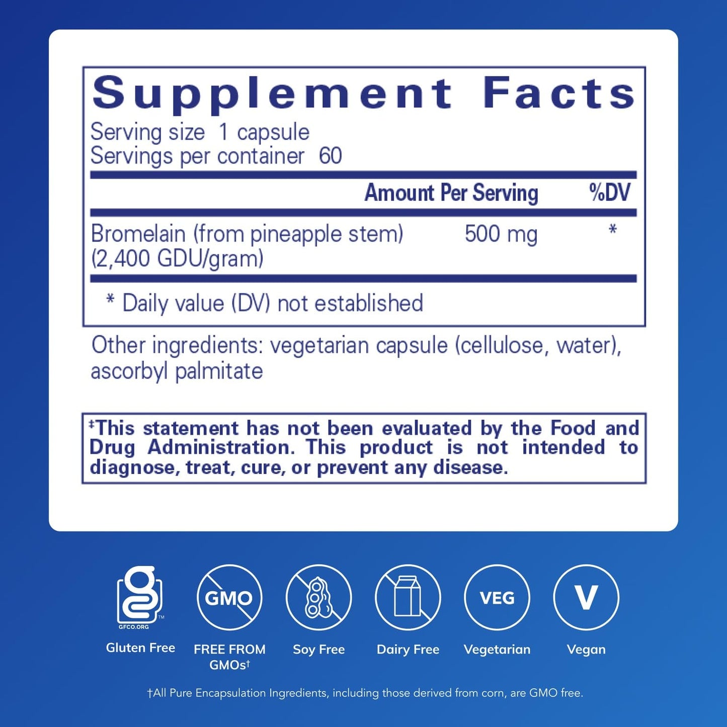 Pure Encapsulations Bromelain 2400 500 mg – Digestive & Joint Support (60 Caps)