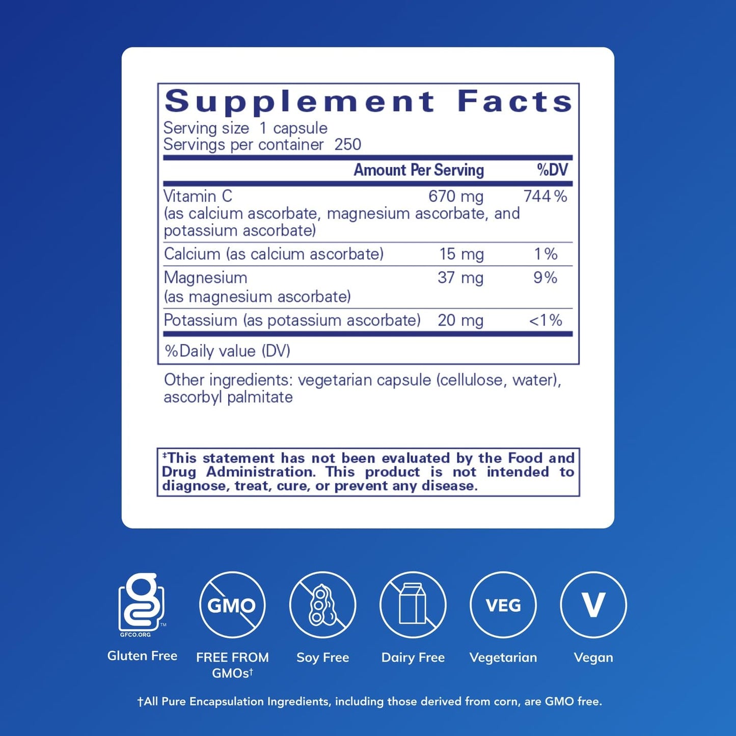 Pure Encapsulations Buffered Ascorbic Acid Capsules — Gentle Vitamin C