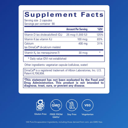 Pure Encapsulations Calcium K/D - Bone Health Support with Vitamin D & K | 180 Capsules