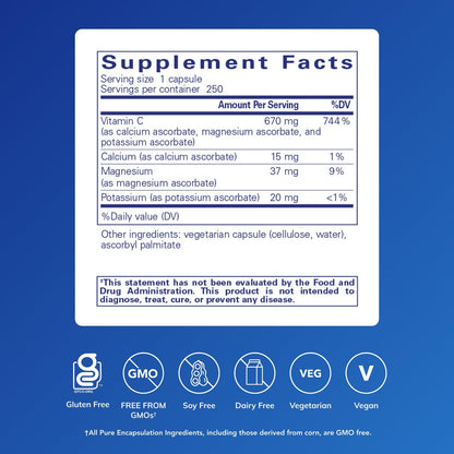 Pure Encapsulations Buffered Ascorbic Acid Capsules — Gentle Vitamin C