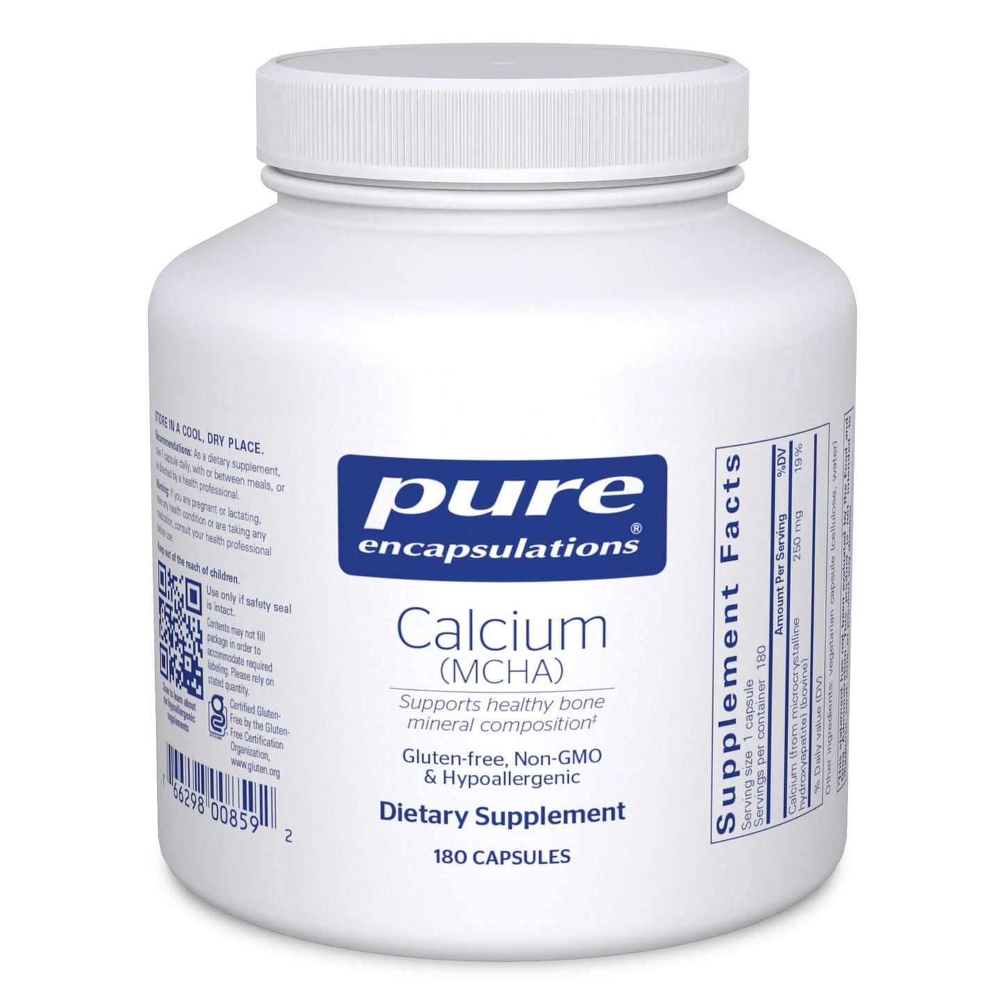 Pure Encapsulations Calcium MCHA | Hypoallergenic Calcium for Bone Health | 180 Capsules