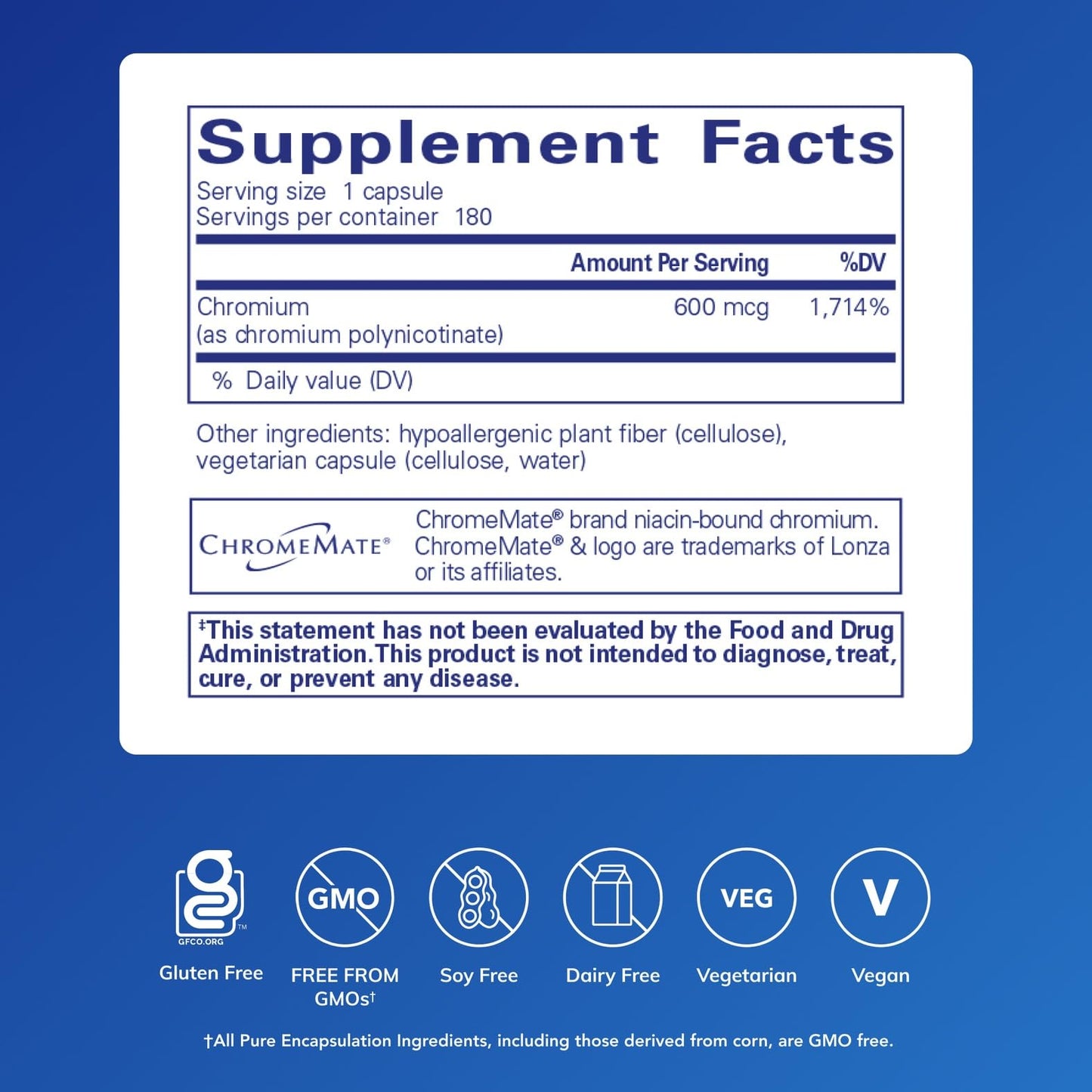 Pure Encapsulations ChromeMate GTF 600 | Metabolism Support & Lean Muscle | 180 Capsules