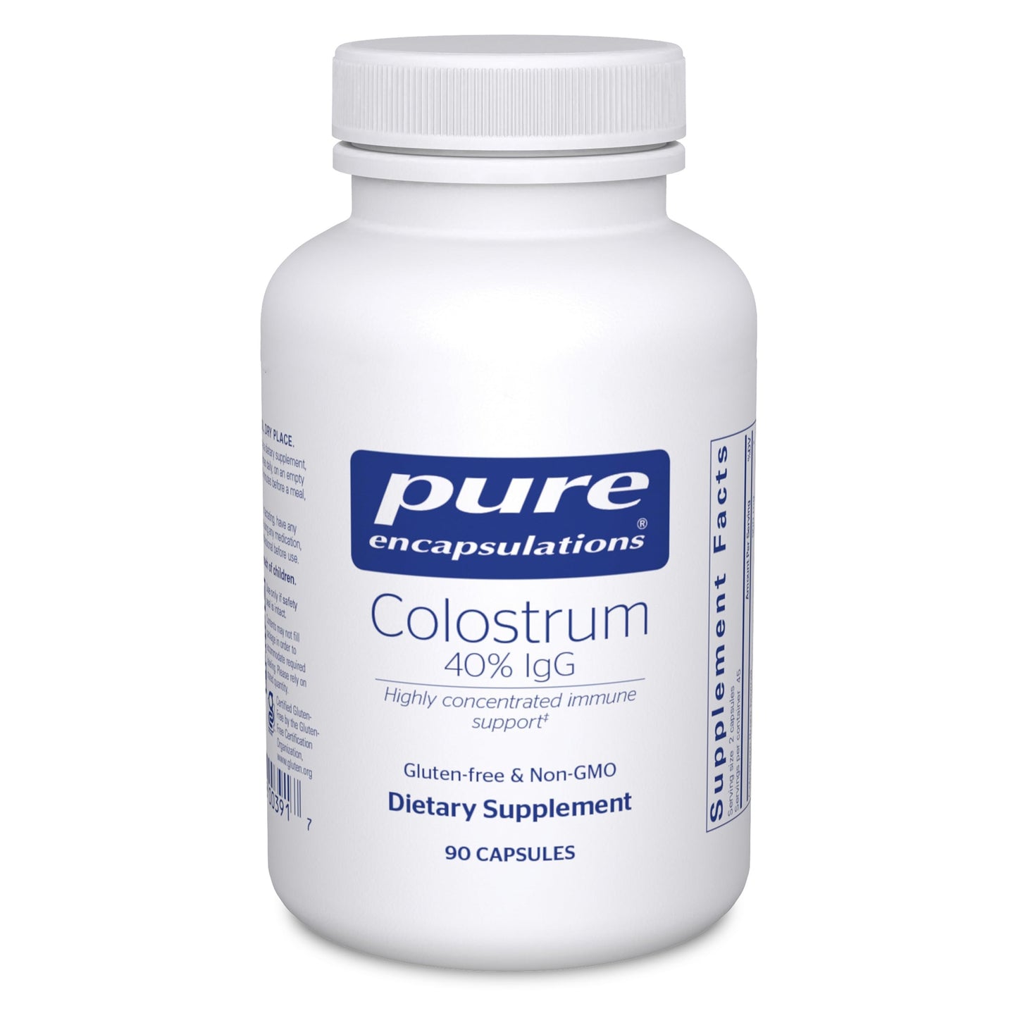 Pure Encapsulations Colostrum | 40% IgG Immune Support | 90 Capsules