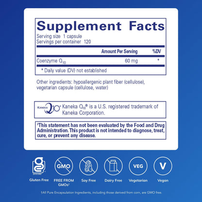 Pure Encapsulations CoQ10 60 mg — Energy, Brain & Heart Support | 120 Capsules
