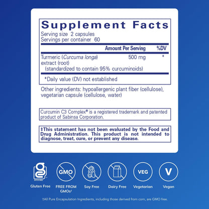 Pure Encapsulations Curcumin 500 mg - Joint & Liver Health Support - Non-GMO & Vegan | 120 Capsules