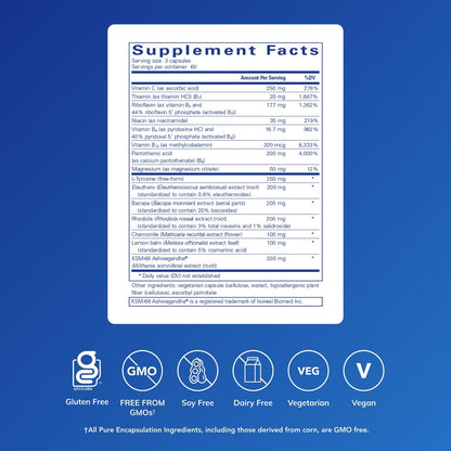 Pure Encapsulations Daily Stress Formula - Relaxation & Cognitive Support, 180 Capsules