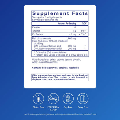 Pure Encapsulations EPA/DHA Essentials – Premium Omega-3 Softgels for Heart & Wellness