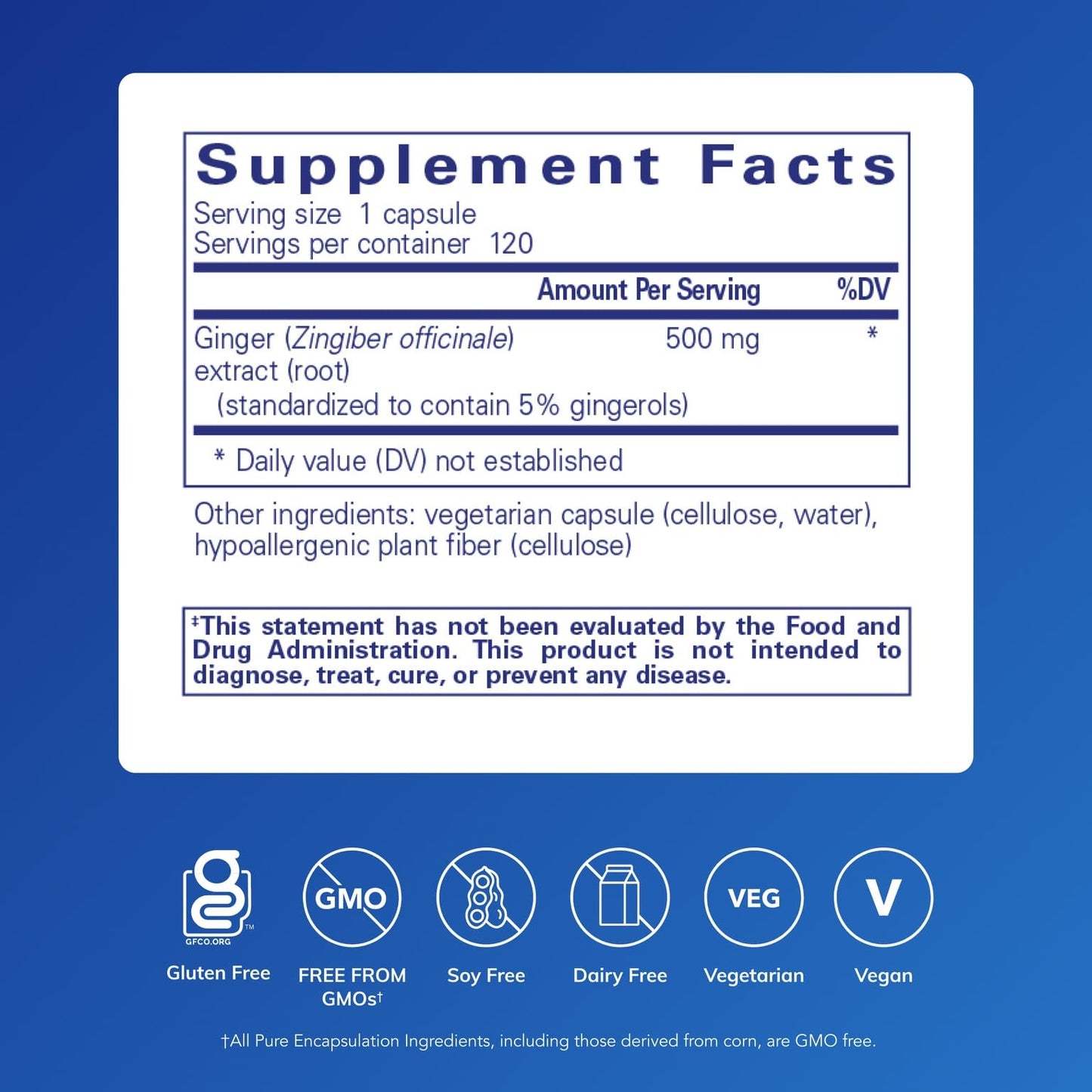 Pure Encapsulations Ginger Extract | Digestive, Cardiovascular & Musculoskeletal Support | 120 Capsules