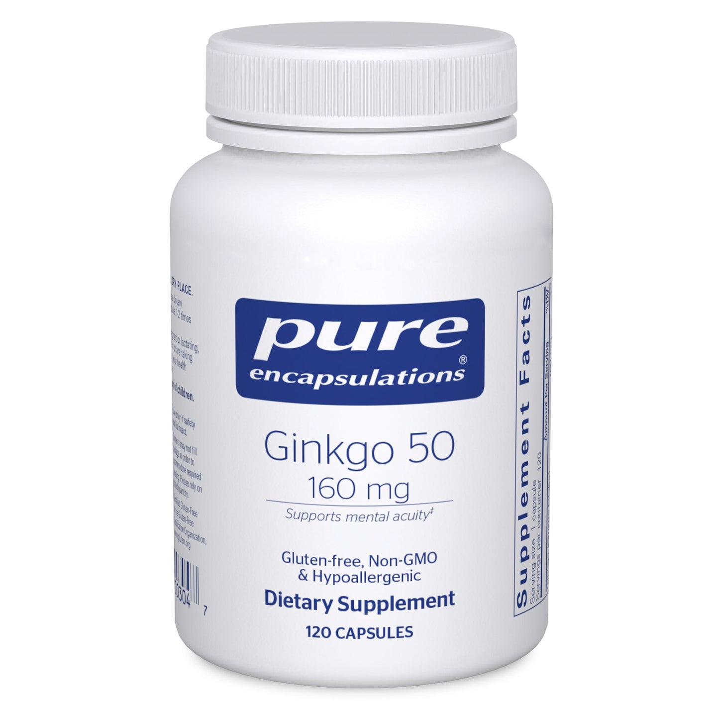 Pure Encapsulations Ginkgo 50 160 mg | Ginkgo Biloba for Brain & Circulation | 120 Capsules