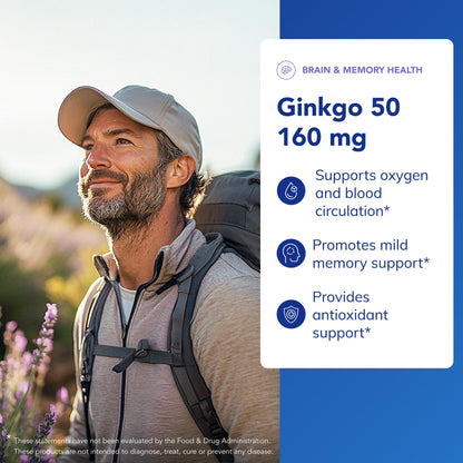 Pure Encapsulations Ginkgo 50 160 mg | Ginkgo Biloba for Brain & Circulation | 120 Capsules