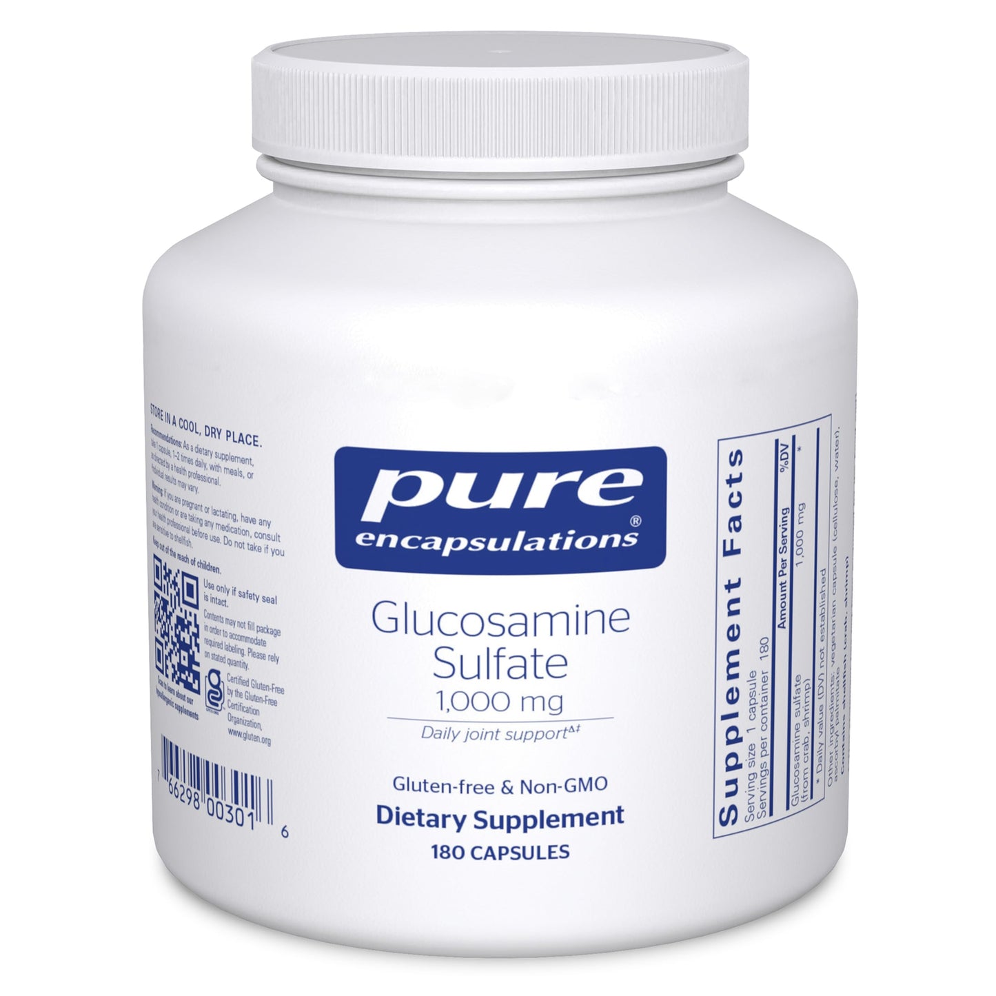 Pure Encapsulations Glucosamine Sulfate 1,000 mg | Joint Support & Cartilage Health | 180 Capsules
