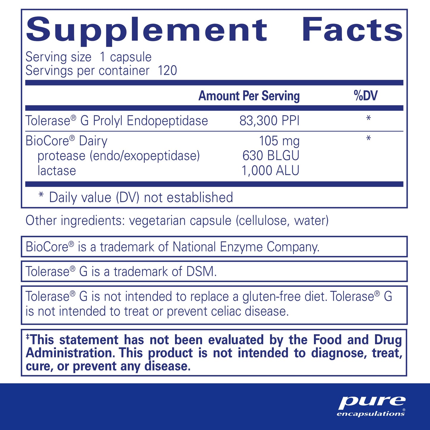 Pure Encapsulations Gluten/Dairy Digest | Enzyme Blend for Gluten & Dairy Digestion | 120 Capsules
