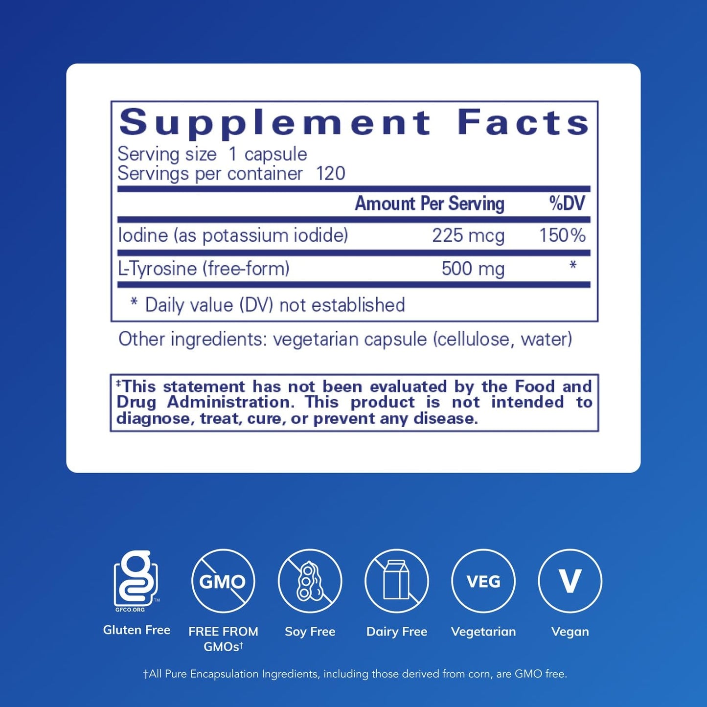 Pure Encapsulations Iodine and Tyrosine | Hypoallergenic Supplement for Enhanced Thyroid Support | 120 Capsules