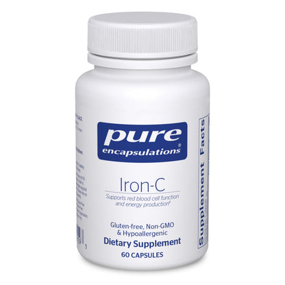 Pure Encapsulations Iron-C: Iron 15 mg + Vitamin C 175 mg | Red Blood Cell Support | Gluten Free & Vegan - 60 Capsules