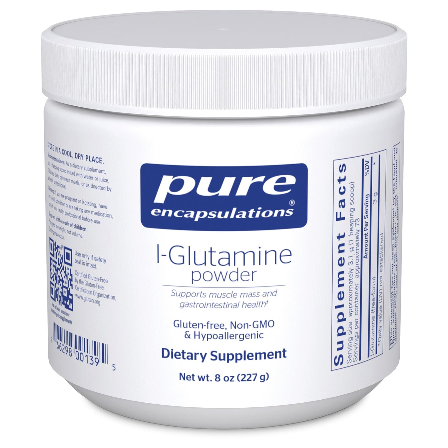 Pure Encapsulations L-Glutamine Powder – Digestive & Muscle Support (8 oz)