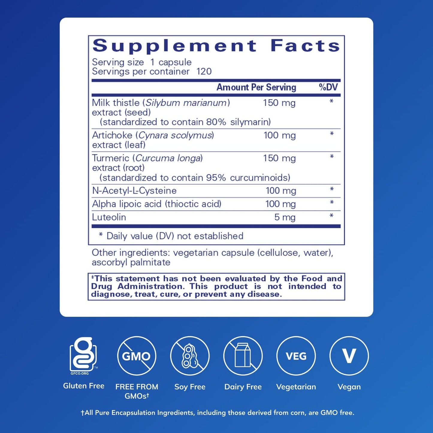 Pure Encapsulations LVR Formula | Hypoallergenic Liver Health & Antioxidant Support | 120 Capsules