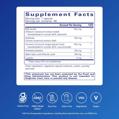 Pure Encapsulations LVR Formula | Hypoallergenic Liver Support with NAC & Antioxidants | 60 Capsules
