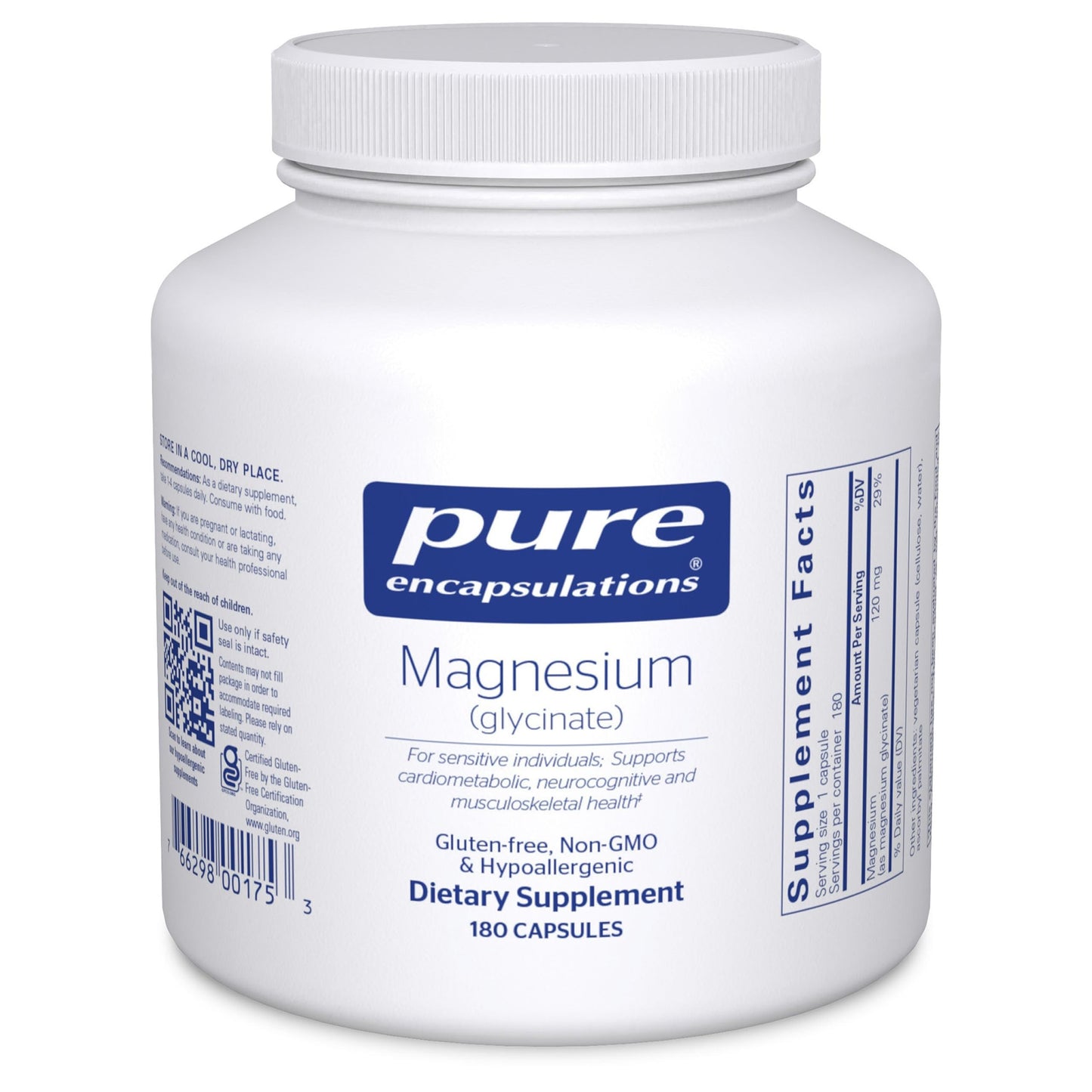 Pure Encapsulations Magnesium Glycinate (180 Caps) – Stress, Sleep & Heart Health