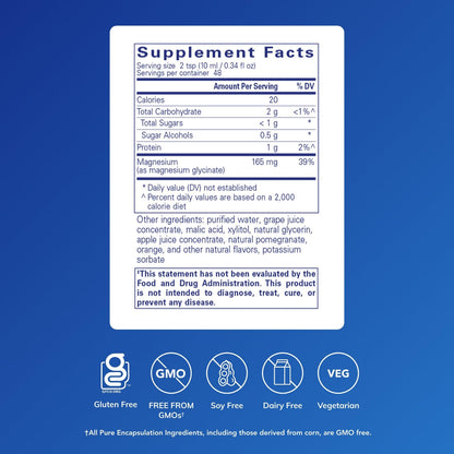 Pure Encapsulations Magnesium Glycinate Liquid – Supports Bone Health & Heart Health* – Vegan, Gluten Free & Non-GMO – 16.2 fl oz