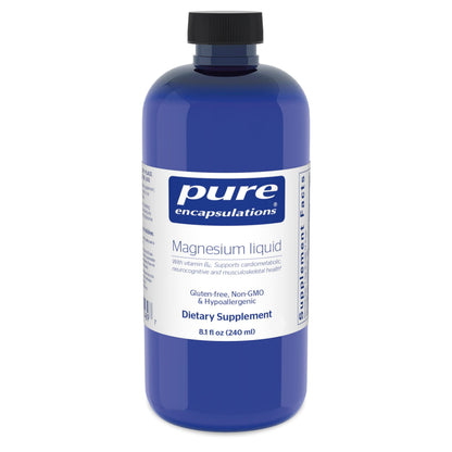 Pure Encapsulations Magnesium Liquid – Hypoallergenic Magnesium Glycinate for Musculoskeletal & Cardiometabolic Support | 8.1 fl oz