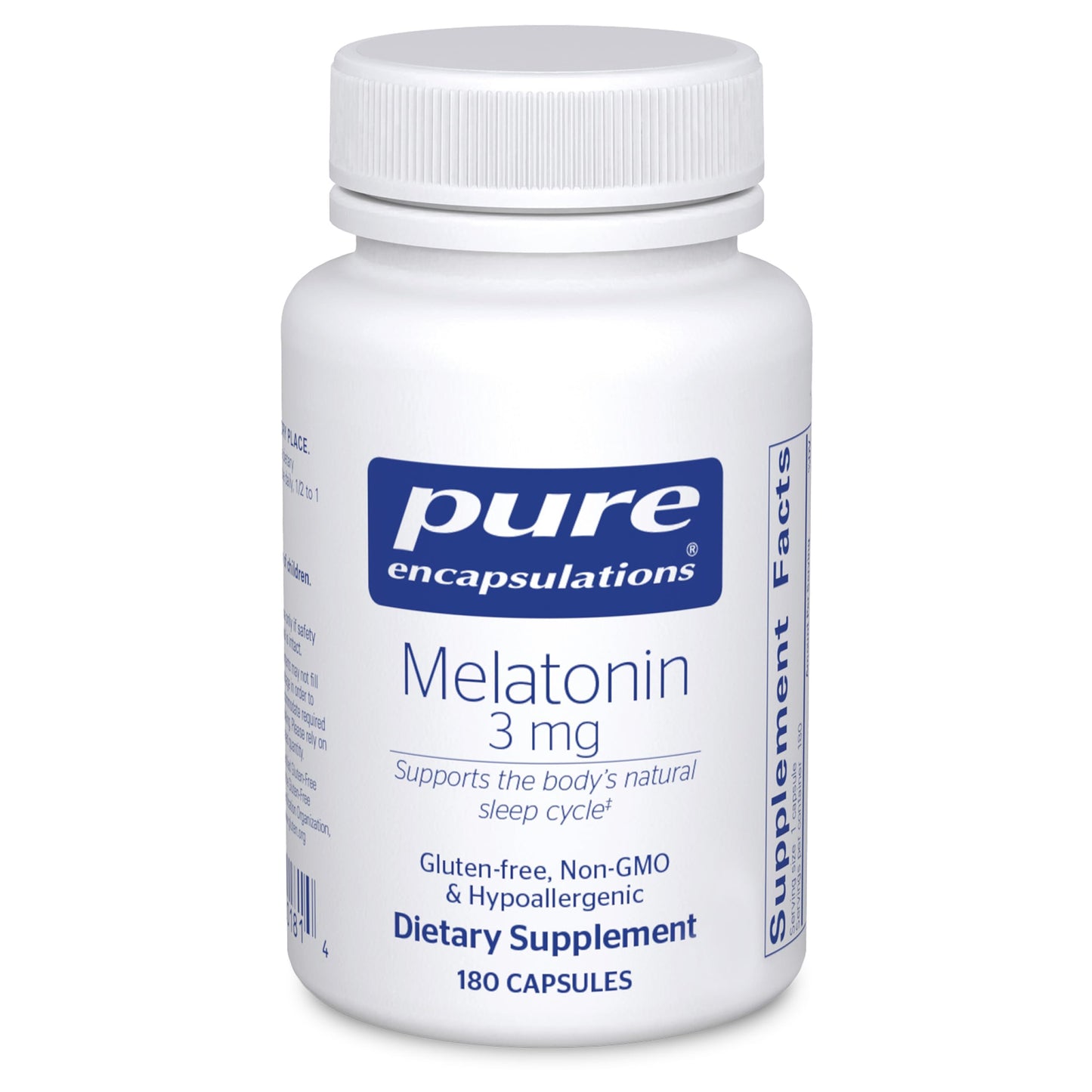 Pure Encapsulations Melatonin 3 mg – Natural Sleep Support | 180 Capsules