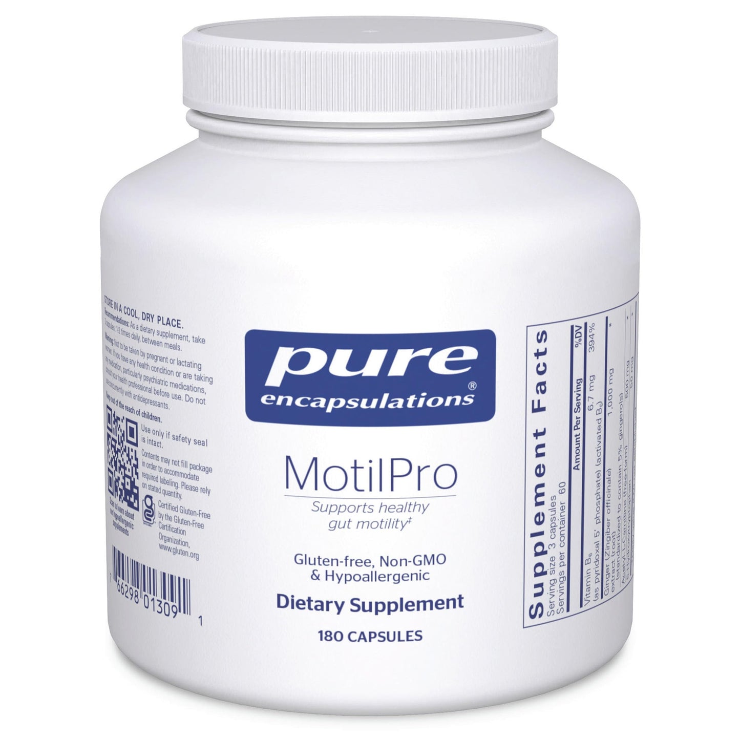 Pure Encapsulations MotilPro | Hypoallergenic Gut Motility Support | 180 Capsules