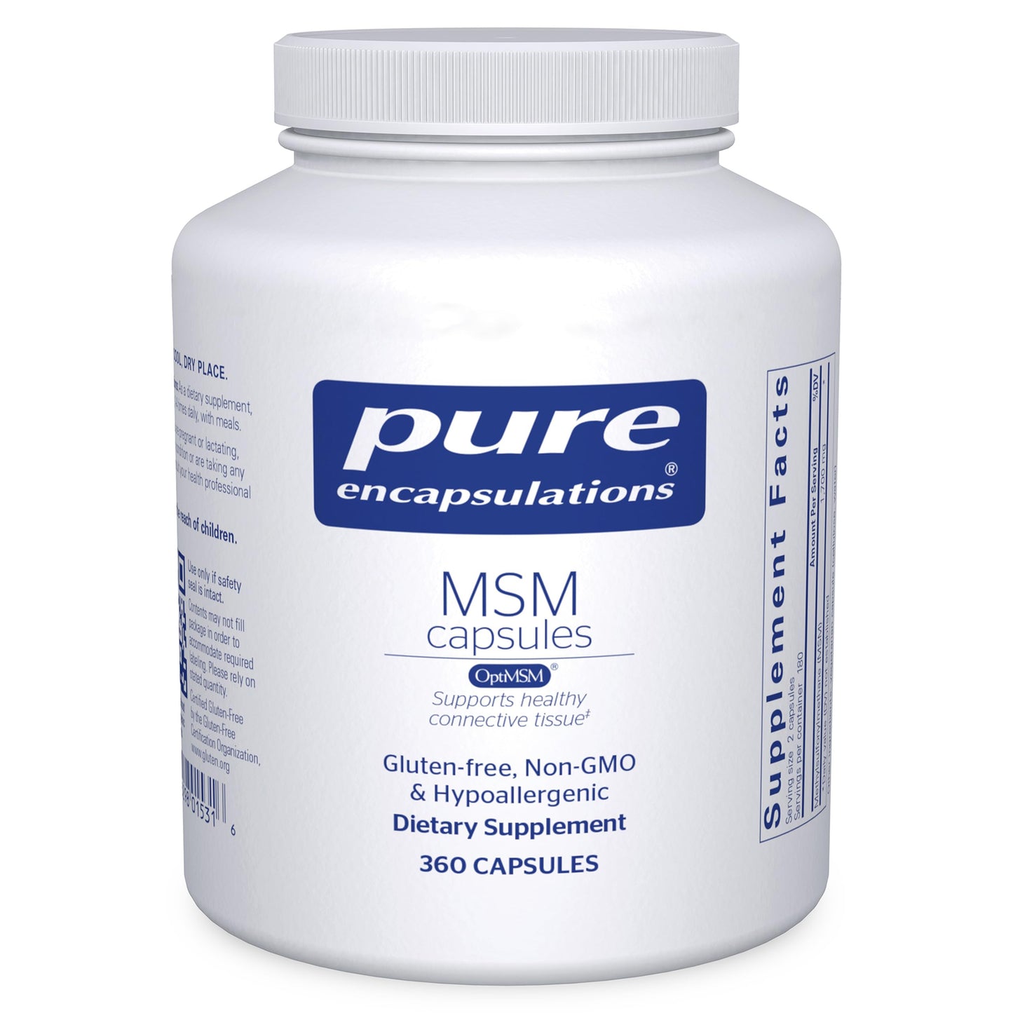 Pure Encapsulations MSM Capsules | Sulfur Supplement for Joints, Immune Support, Connective Tissue | 360 Capsules