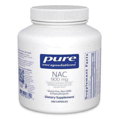 Pure Encapsulations NAC 900 mg – N-Acetyl Cysteine for Lung & Immune Support | 240 Capsules