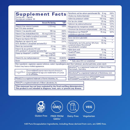 Pure Encapsulations O.N.E. Multivitamin – Once Daily with Lutein & CoQ10 (60 capsules)