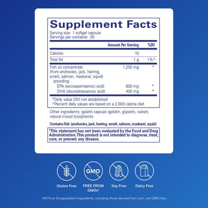 Pure Encapsulations O.N.E. Omega – All-in-One Fish Oil with EPA & DHA, 30 Softgel Capsules