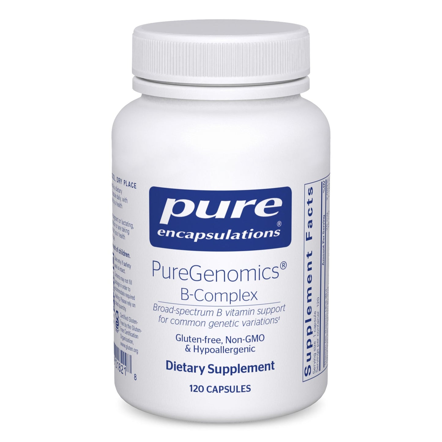Pure Encapsulations PureGenomics B-Complex – Broad Spectrum B Vitamins for Genetic Expression, Cellular Function & Energy Metabolism, with B12 & B6 – 120 Capsules